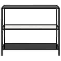 Vidaxl Konzolna mizica prozorna in črna 100x36x90 cm kaljeno steklo