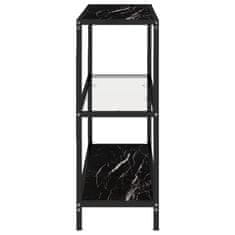 Vidaxl Konzolna mizica prozorna in črn marmor 100x36x90 cm steklo