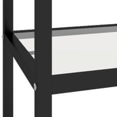 shumee Konzolna mizica prozorna in črna 100x36x90 cm kaljeno steklo
