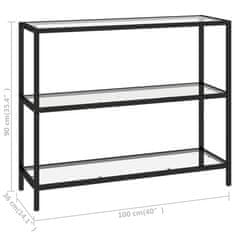 Vidaxl Konzolna mizica prozorna 100x36x90 cm kaljeno steklo