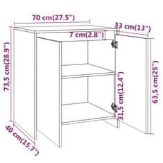 Vidaxl Komoda bela 70x41x75 cm inženirski les