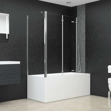 Vidaxl vidaXL Zaščitna pregrada za kopalno kad 120x69x130 cm kaljeno steklo prozorno