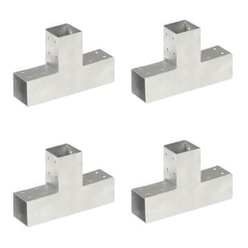 Vidaxl vidaXL T-spojniki, 4 kosi, pocinkana kovina, 71 x 71 mm