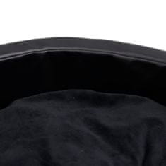 Greatstore Pasja postelja črna 90x79x20 cm pliš in umetno usnje