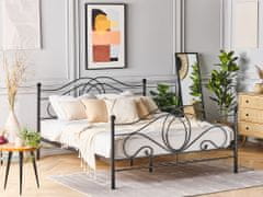 Beliani Kovinska postelja 140 x 200 cm črna LYRA