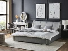 Beliani Oblazinjena siva vodna postelja 140 x 200 cm NANTES
