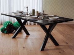 Beliani Črna jedilna miza 180 cm LISALA