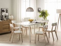 Beliani Zložljiva bela kuhinjska miza 150/195 x 90 cm SANFORD
