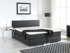 Beliani Črna oblazinjena kontinentalna postelja 180x200 PRESIDENT