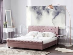 Beliani Roza oblazinjena zakonska postelja Chesterfield 160x200 cm AVALLON