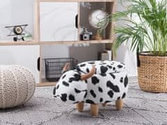 Beliani Oblazinjen stolček črna/bela COW