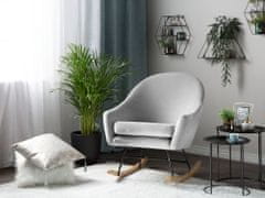 Beliani Oblazinjen gugalni stol v svetlo sivi barvi OXIE