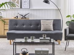 Beliani Oblazinjen trisedežni raztegljiv kavč temno siva ALSTEN