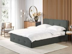 Beliani Temno siva postelja s shrambo 160 x 200 RENNES