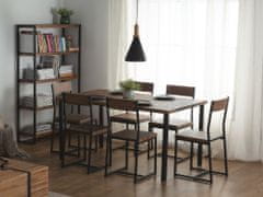 Beliani Garnitura jedilnega pohištva šest stolov in miza rjave barve LAREDO