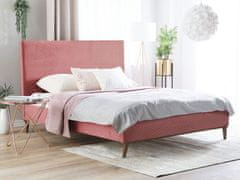 Beliani Oblazinjena roza postelja 180x200 cm BAYONNE
