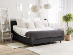 Beliani Oblazinjena postelja sive barve z električnim pomikom 180x200 cm DUKE