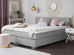 Beliani Luksuzna kontinentalna postelja v elegantni svetlo sivi barvi 140 x 200 cm ADMIRAL