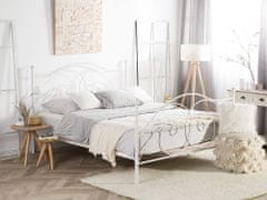 Beliani Kovinska postelja 140 x 200 cm bela DINARD