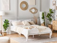 Beliani Kovinska postelja 140 x 200 cm bela CUSSET