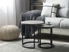 Beliani Komplet dveh mizic za kavo imitacija betona/črna DIXIE
