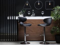 Beliani Komplet 2 barskih stolov z eko usnjem črne barve CONWAY