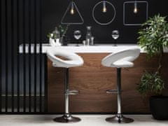 Beliani Komplet dveh barskih stolov iz umetnega usnja bele barve PEORIA