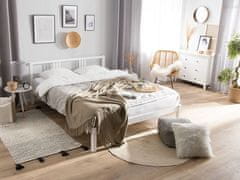 Beliani Lesena postelja 180 x 200 cm bela VANNES