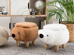 Beliani Otroški beli stolček s shrambo BEAR