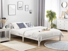 Beliani Lesena postelja 180 x 200 cm bela FLORAC