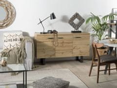 Beliani Komoda s tremi vrati iz svetlega lesa TIMBER