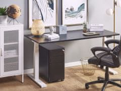 Beliani Električno nastavljiva pisalna miza 160x72 cm črno-bela DESTIN II