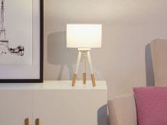 Beliani Komplet 2 belih lesenih nočnih svetilk TOBOL