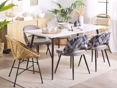 Beliani Komplet 2 žametnih jedilnih stolov sive barve VIVIAN