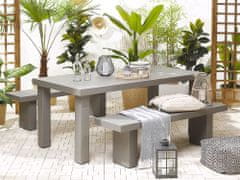Beliani Betonska vrtna jedilna miza 180 x 90 cm siva TARANTO