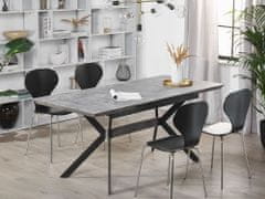Beliani Raztegljiva jedilna miza 140/180 x 80 cm siva s črno BENSON