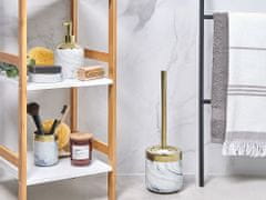 Beliani Komplet 4-delnih kopalniških dodatkov bele barve z zlato HUNCAL