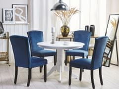 Beliani Komplet 2 žametno modrih jedilnih stolov PISECO