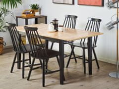 Beliani Zložljiva jedilna miza 120/150 x 80 cm iz svetlega lesa s črno barvo HOUSTON