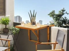 Beliani Zložljiva balkonska miza iz akacijevega lesa 60 x 40 cm svetlo UDINE