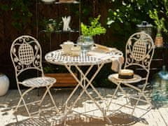 Beliani Komplet 2 balkonskih stolov bele barve BIVIO
