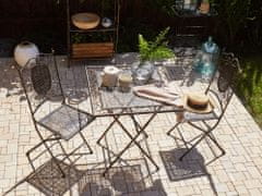 Beliani Komplet 2 črnih kovinskih vrtnih stolov BORMIO