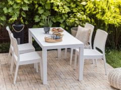 Beliani Vrtna miza iz ratana 140 x 80 cm bela FOSSANO