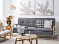Beliani Oblazinjena raztegljiva kavč postelja sive barve TJORN