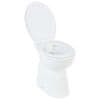 Visoka WC školjka brez roba počasno zapiranje 7 cm višja bela