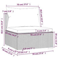 Vidaxl Vrtna sedežna garnitura 4-delna z blazinami poli ratan rjava