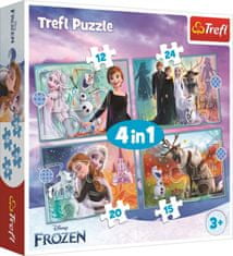Trefl Puzzle Ledeno kraljestvo: Amazing World 4 v 1 (12,15,20,24 kosov)