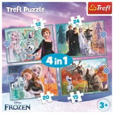 Trefl Puzzle Ledeno kraljestvo: Amazing World 4 v 1 (12,15,20,24 kosov)