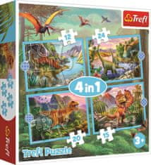 Trefl Puzzle Unikatni dinozavri 4 v 1 (12,15,20,24 kosov)