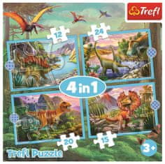 Trefl Puzzle Unikatni dinozavri 4 v 1 (12,15,20,24 kosov)